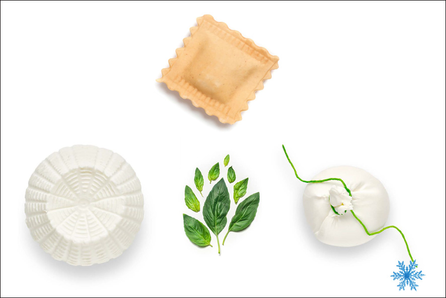 QUADRATO ROT BURRATA UND RICOTTA  TK