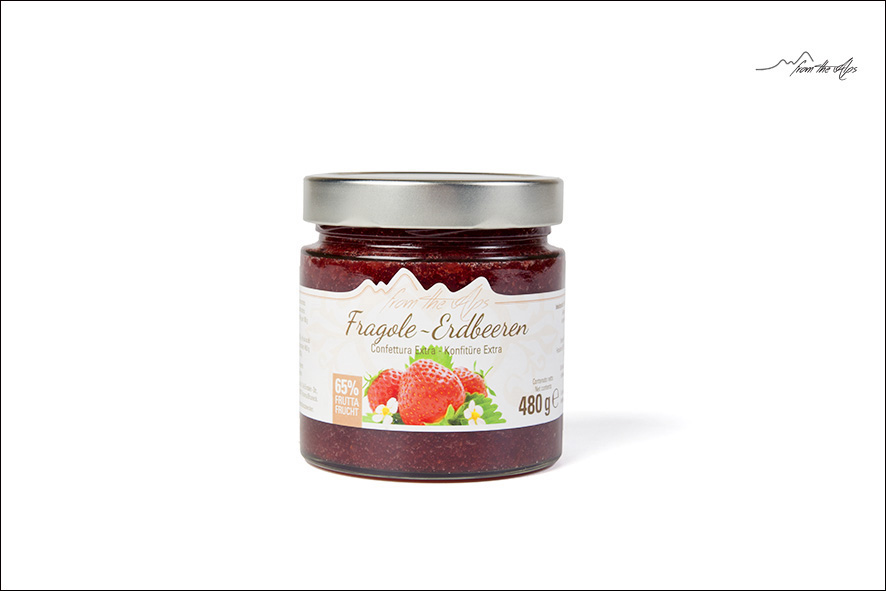 KONFITUERE 65% ERDBEEREN GLAS