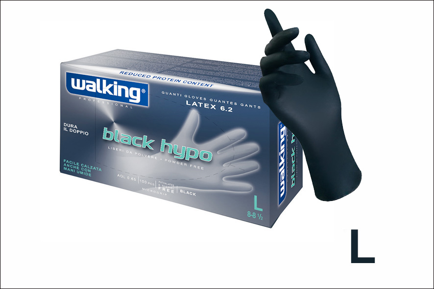 GUANTI MONOUSO LATTICE NERO L-8