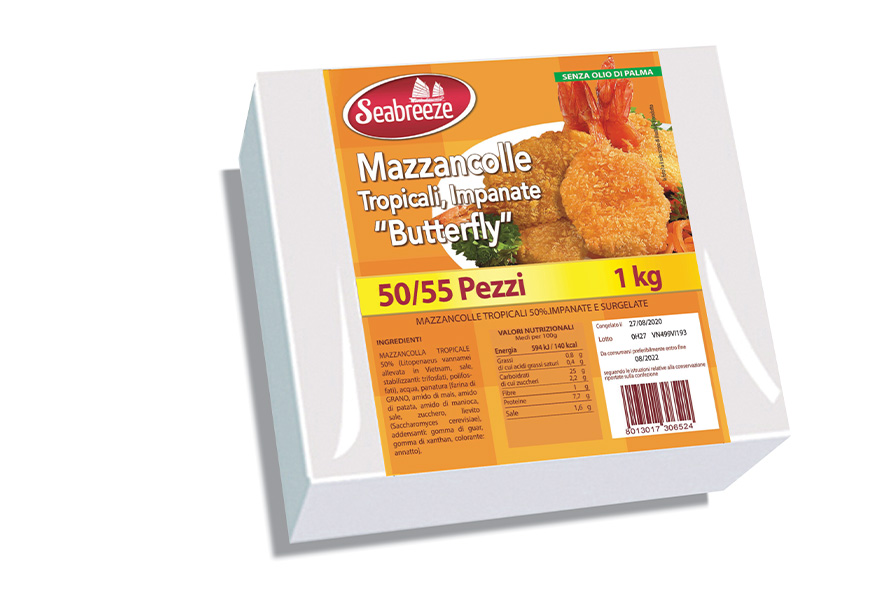 GARNELEN PANIERT BUTTERFLY 50/55 STK   TK