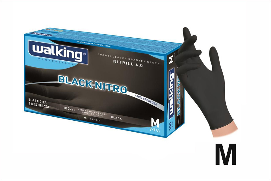 HANDSCHUHE EINWEG NYTRIL SCHWARZ M-7