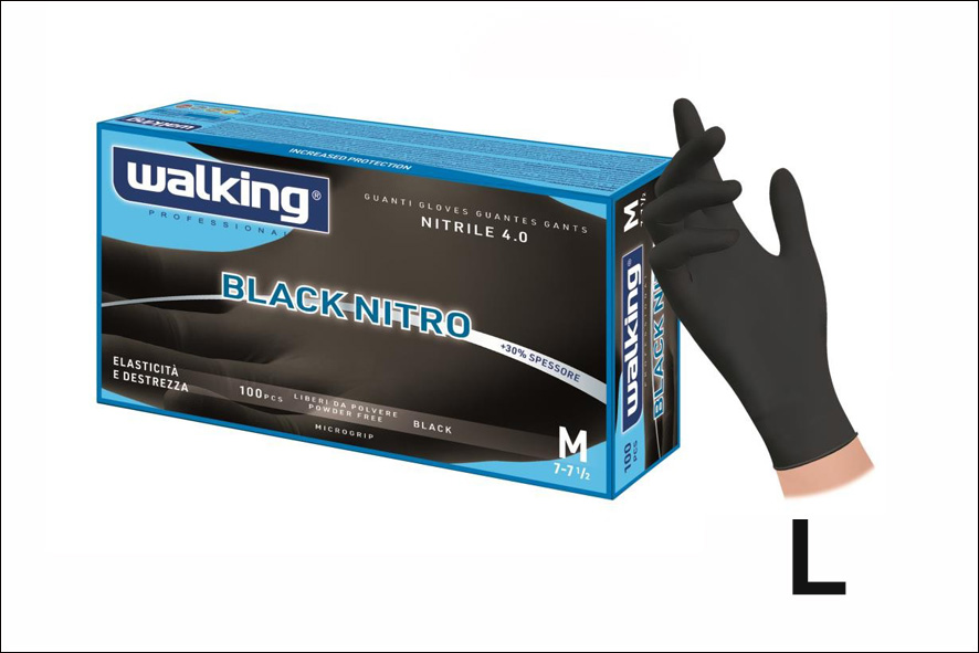 GUANTI MONOUSO NITRILE NERO L-8