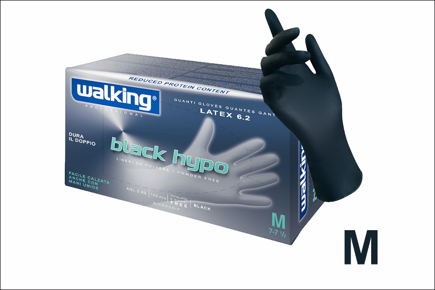 GUANTI MONOUSO LATTICE NERO M-7