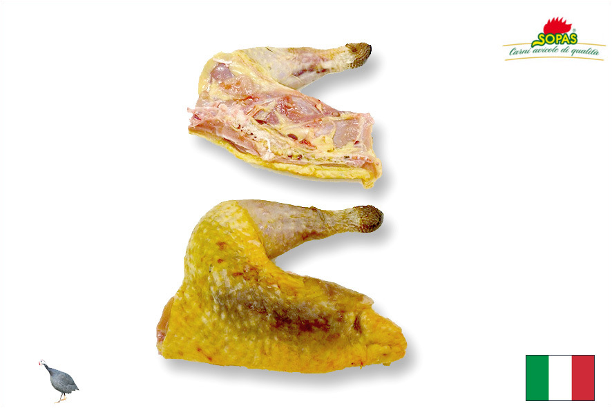 PERLHUHN KEULEN MIT 1/2 RUECKEN  250 GR (I)