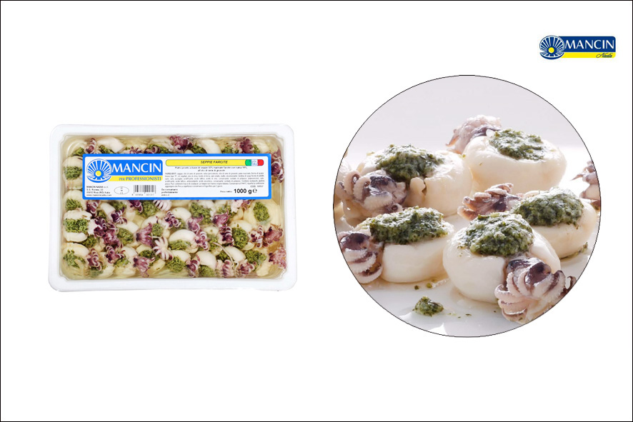 TINTENFISCH MIT SAUCE IN OEL